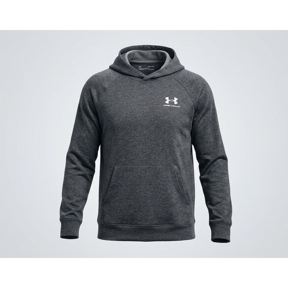 Under Armour HeatGear Hoodie Mens Small Charcoal Gray Tech Fleece Sweatshirt